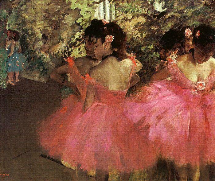 Edgar Degas Dancers in Pink_f oil painting image
